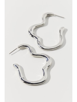 Wavy Oversized Oval Hoop Earring