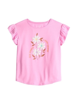 Girls 4-12 Jumping Beans Flutter Sleeve Graphic Tee