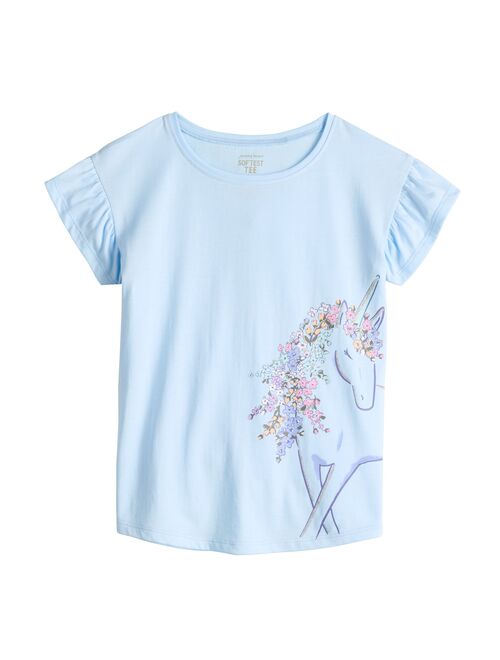 Girls 4-12 Jumping Beans Flutter Sleeve Graphic Tee