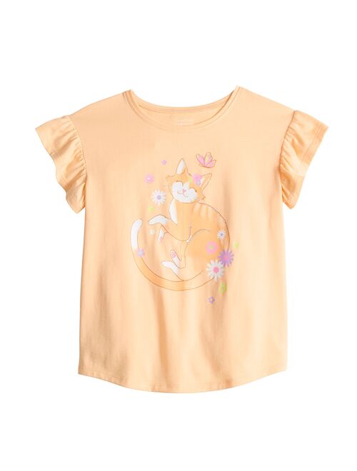 Girls 4-12 Jumping Beans Flutter Sleeve Graphic Tee