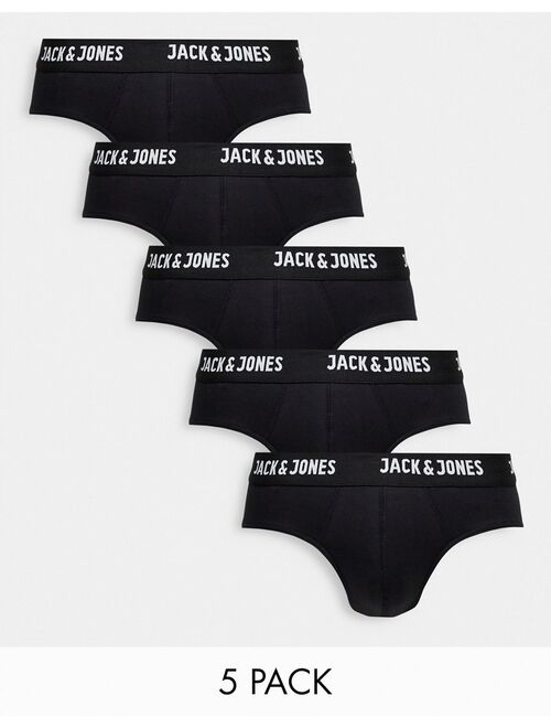 Jack & Jones 5 pack briefs in black