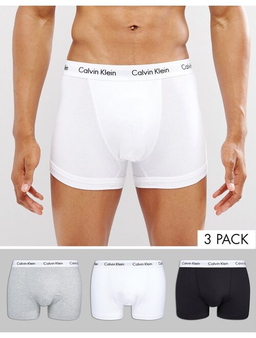 Calvin Klein Trunks 3 Pack in Cotton Stretch