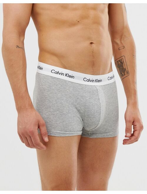 Calvin Klein Low Rise Trunks 3 Pack in Cotton Stretch