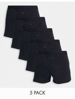 5 pack jersey boxers in black