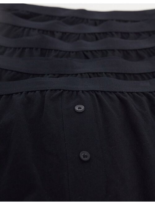 ASOS DESIGN 5 pack jersey boxers in black