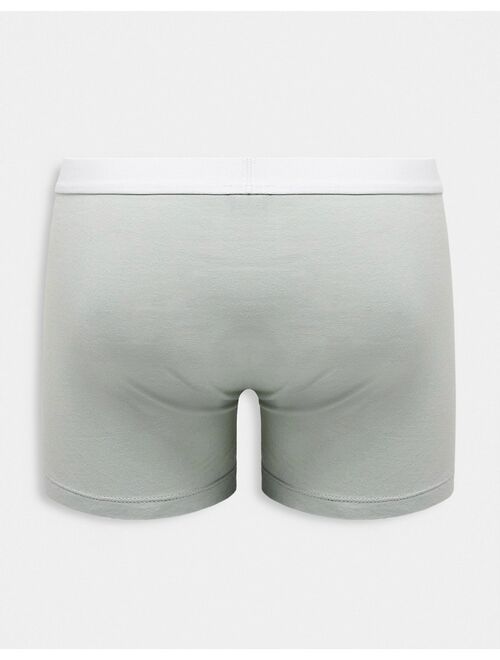 ASOS DESIGN 5 pack trunks in gray and white with contrast waistband