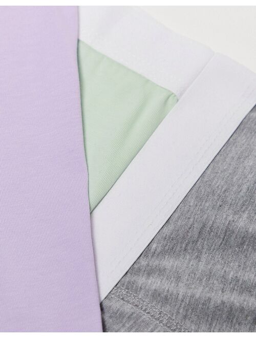 New Look 3-pack boxers in gray, sage and lilac