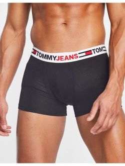 Tommy Jeans logo waistband trunk in black
