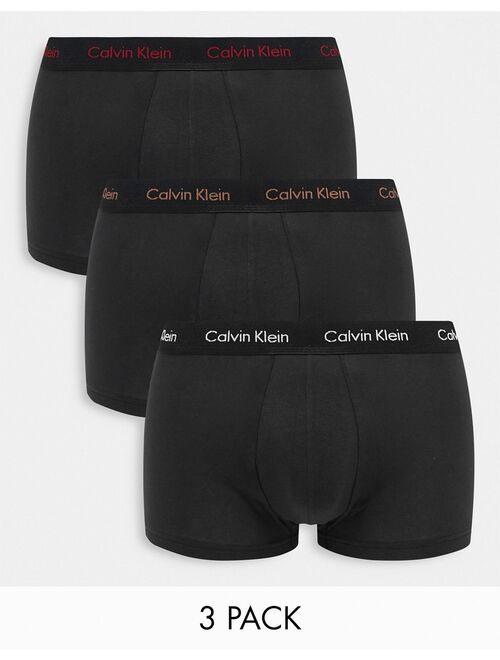 Calvin Klein 3-pack low rise trunks in black