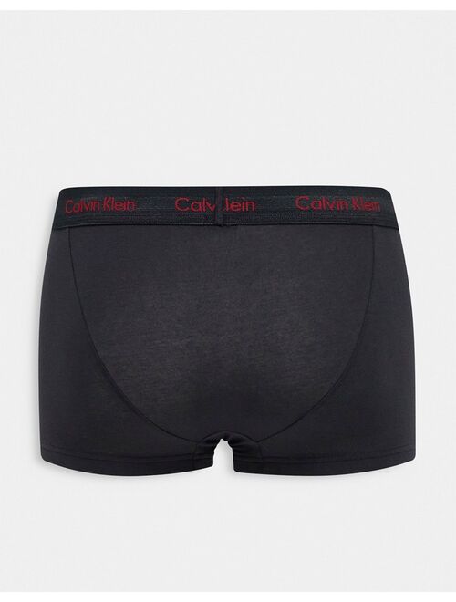 Calvin Klein 3-pack low rise trunks in black