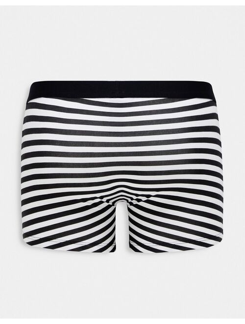 ASOS DESIGN 2 pack jersey trunks in black stripe