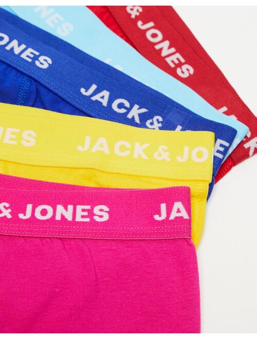 Jack & Jones 5-pack trunks in bright colors