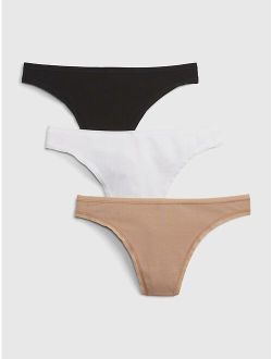 Organic Stretch Cotton Thong (3-Pack)