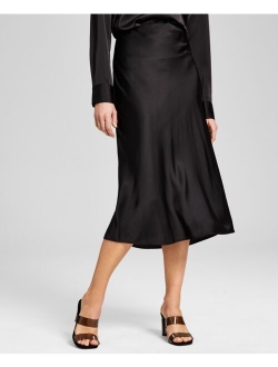 Women's Midi Satin Slip Skirt