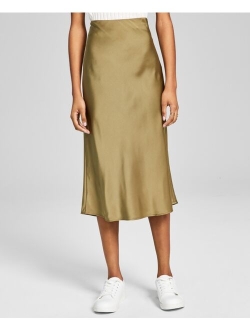 Women's Midi Satin Slip Skirt