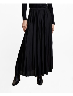 Women's Plisse Pleated Long Skirt