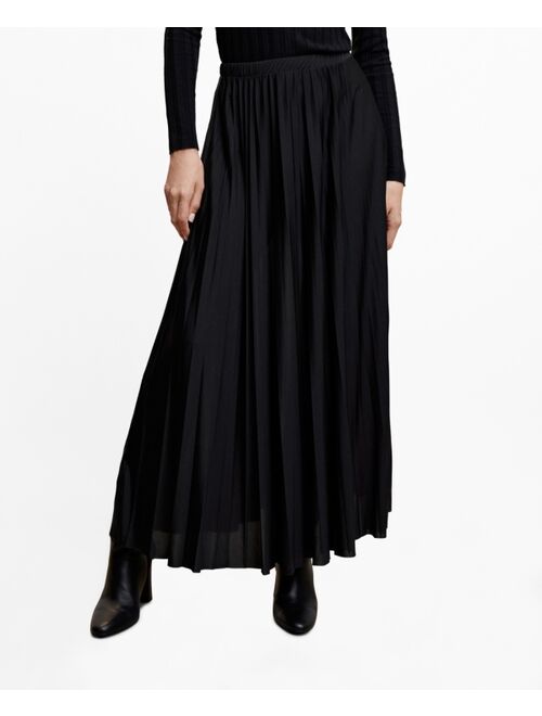 MANGO Women's Plisse Pleated Long Skirt