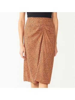 Side Ruched Midi Skirt