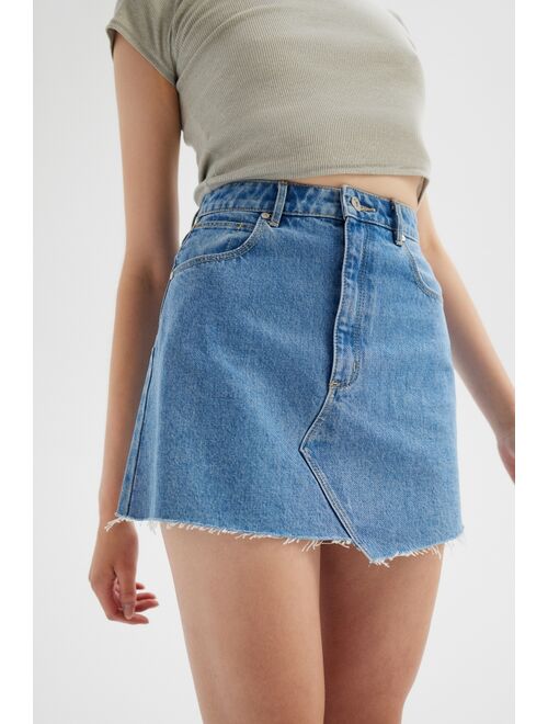 Abrand A-Line Cutoff Denim Mini Skirt