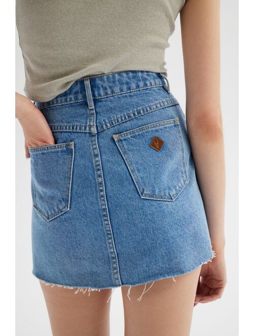 Abrand A-Line Cutoff Denim Mini Skirt