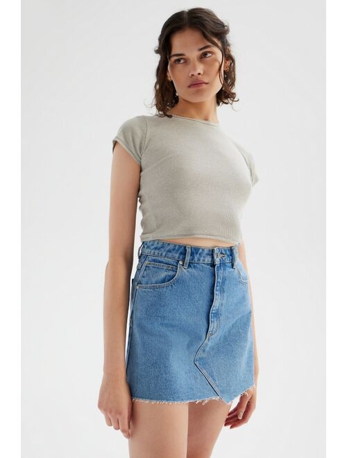 Abrand A-Line Cutoff Denim Mini Skirt