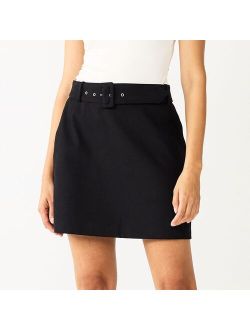 Self Belt Mini Skirt