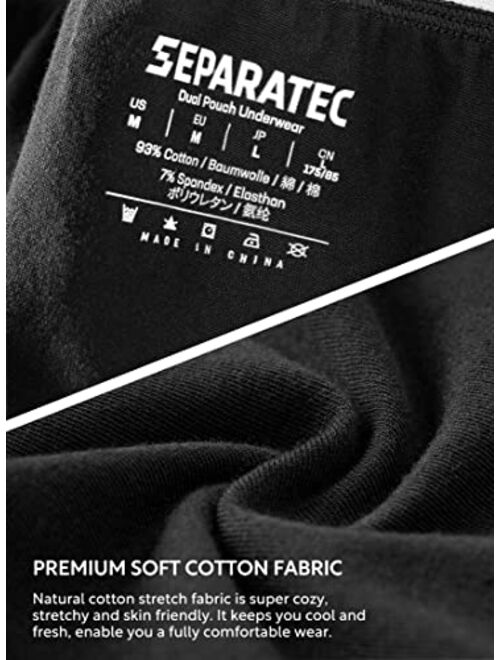Separatec Men's Underwear Multipack Classic Fit Cotton Dual Pouch Briefs 3 Pack