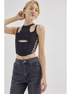 Heavy Metal Lace-Up Cropped Top