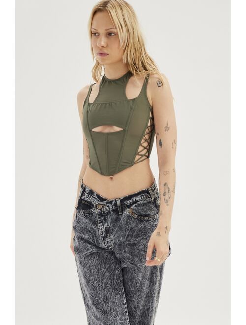 Out From Under Heavy Metal Lace-Up Cropped Top