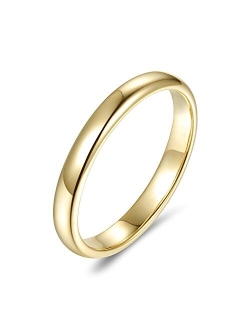 Lamrowfay Plain Comfort-fit 14K Gold Wedding Band, 3mm