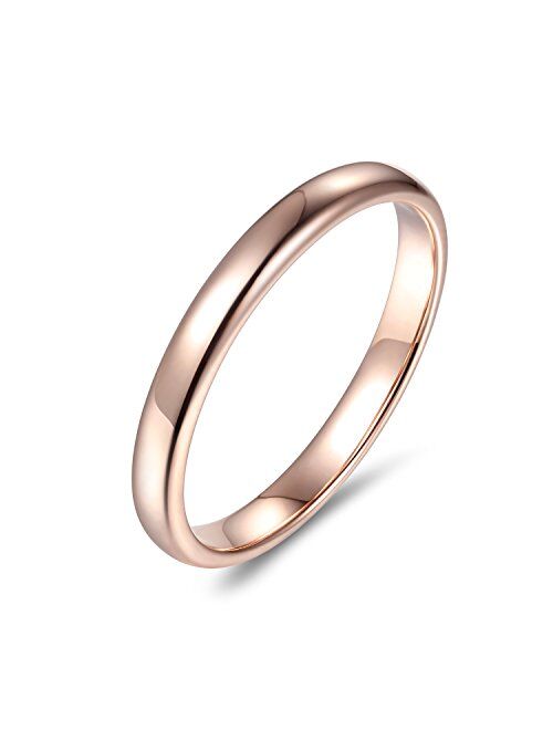 Lamrowfay Plain Comfort-fit 14K Gold Wedding Band, 3mm