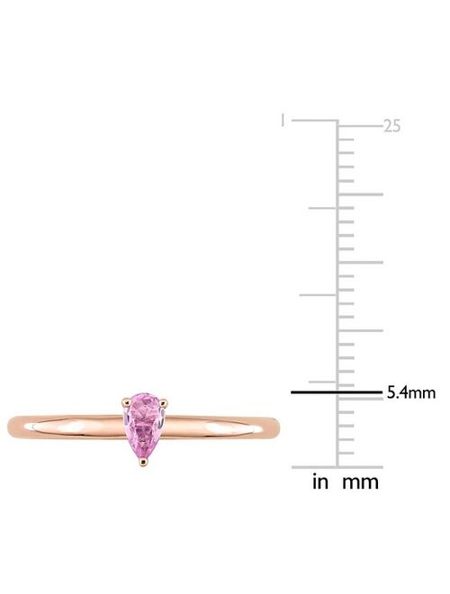 Stella Grace 10k Rose Gold Pear Shaped Pink Sapphire Stackable Ring