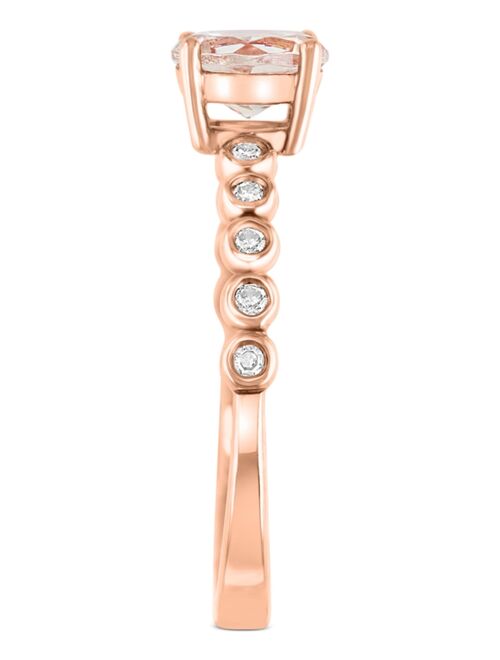 LALI Jewels Morganite (3/4 ct. t.w.) & Diamond (1/10 ct. t.w.) Ring in 14k Rose Gold