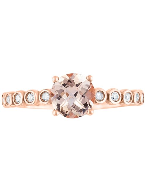 LALI Jewels Morganite (3/4 ct. t.w.) & Diamond (1/10 ct. t.w.) Ring in 14k Rose Gold