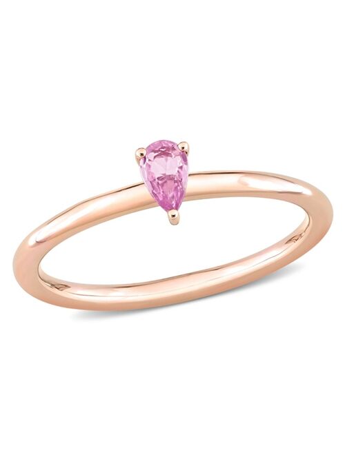 Macy's Pink Sapphire (1/4 ct. t.w.) Pear Stackable Ring in 10K Rose Gold