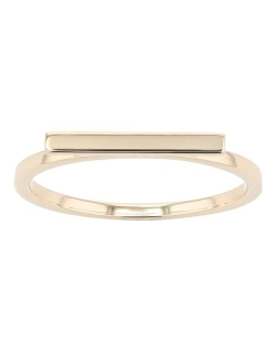 Au Naturale 14k Gold 2mm Horizontal Bar Ring