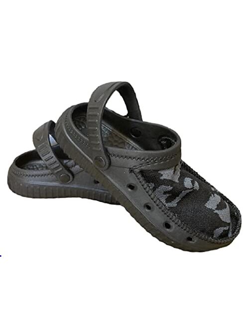 Shoes8teen Mens Camo Athletic Sports Clogs Slip-On with Adjustable Back Strap