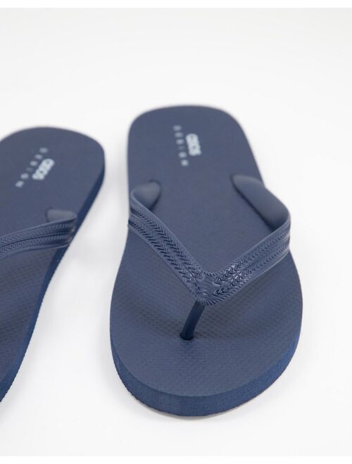 ASOS DESIGN flip flop in navy