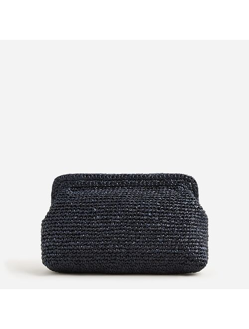 Portofino hand-knotted raffia clutch