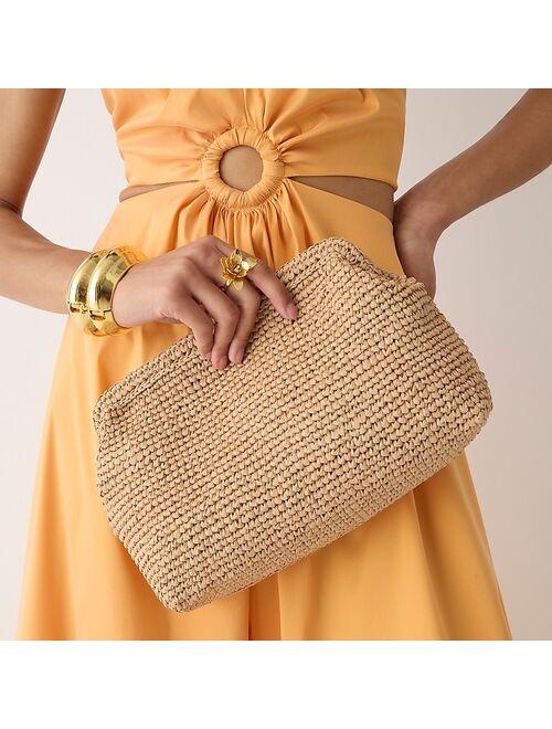 Portofino hand-knotted raffia clutch