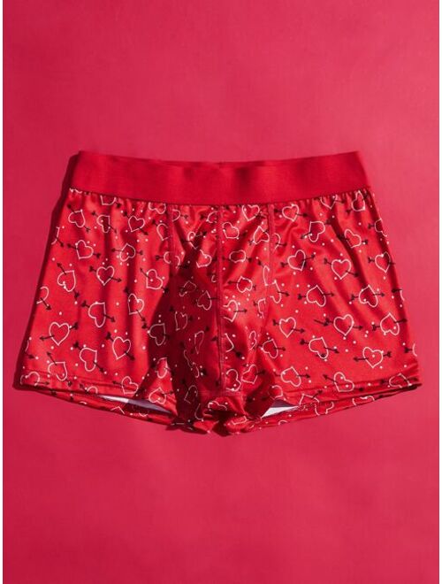 Shein Men 1pc Heart Print Boxer Brief