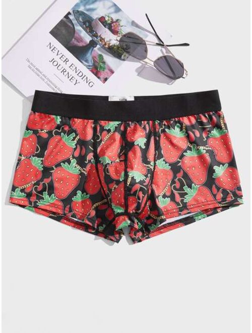 Shein Men Strawberry Print Boxer Brief