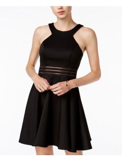 CITY STUDIOS Juniors' Illusion-Waist Scuba Homecoming Fit & Flare Dress