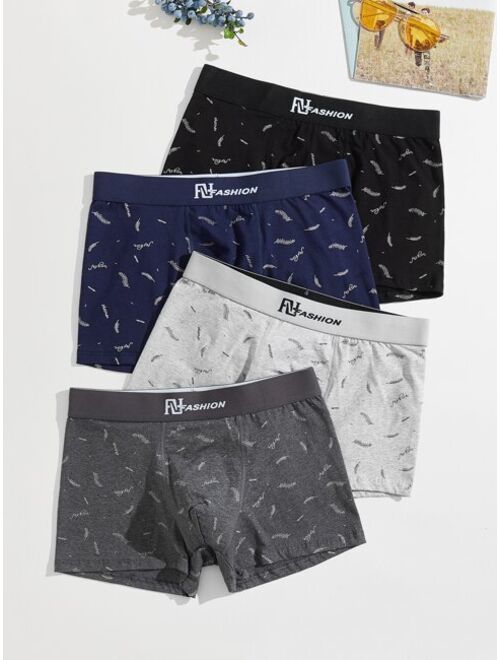 Shein Men 4pcs Letter Graphic Boxer Brief