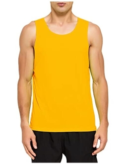 DEMOZU Men's Neon Running Athletic Workout Tank Top Quick Dry Swim Beach Pool Gym Tank Top Sleeveless Muscle Shirts