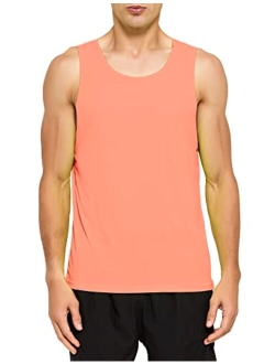 DEMOZU Men's Neon Running Athletic Workout Tank Top Quick Dry Swim Beach Pool Gym Tank Top Sleeveless Muscle Shirts