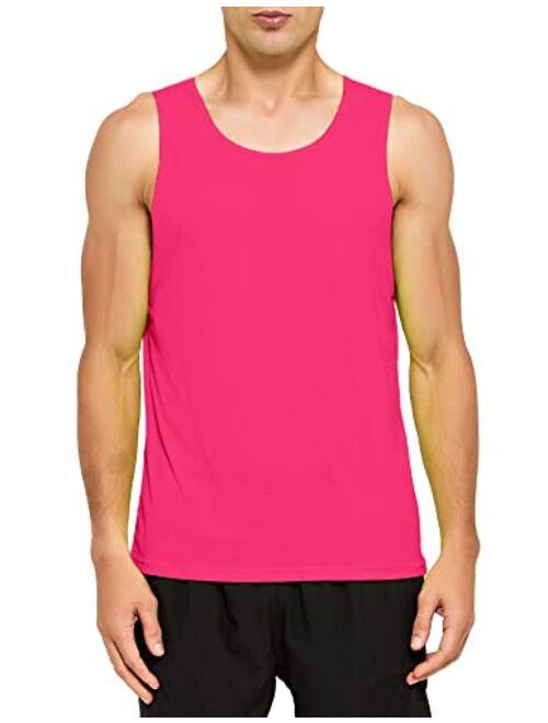 DEMOZU Men's Neon Running Athletic Workout Tank Top Quick Dry Swim Beach Pool Gym Tank Top Sleeveless Muscle Shirts