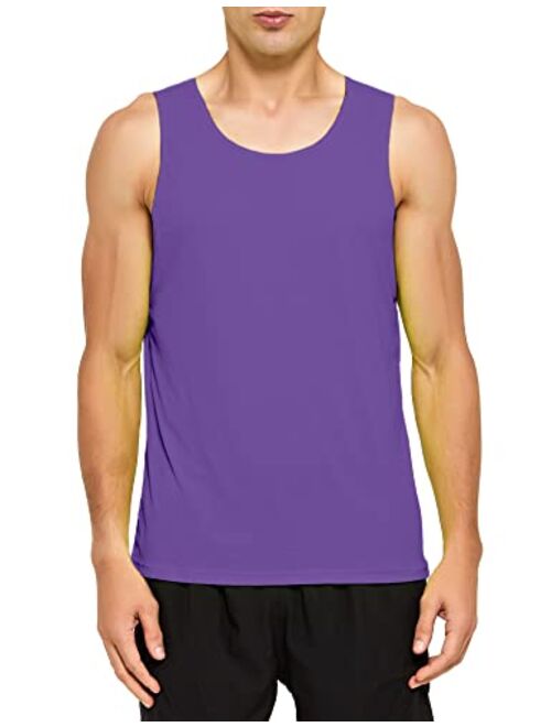 DEMOZU Men's Neon Running Athletic Workout Tank Top Quick Dry Swim Beach Pool Gym Tank Top Sleeveless Muscle Shirts