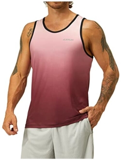 EZRUN Men's Quick Dry Sport Tank Top for Bodybuilding Gym Athletic Jogging Running,Fitness Training Workout Sleeveless Shirts