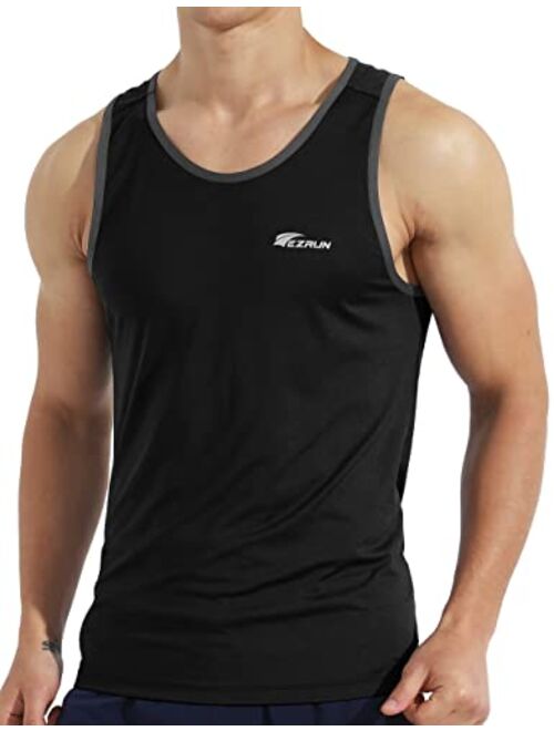 EZRUN Men's Quick Dry Sport Tank Top for Bodybuilding Gym Athletic Jogging Running,Fitness Training Workout Sleeveless Shirts